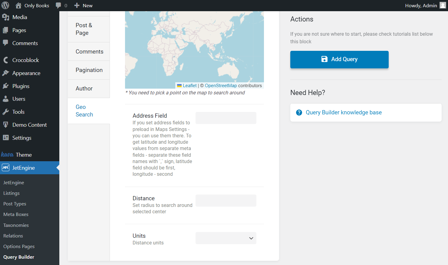 the second part of the geo search tab of posts query