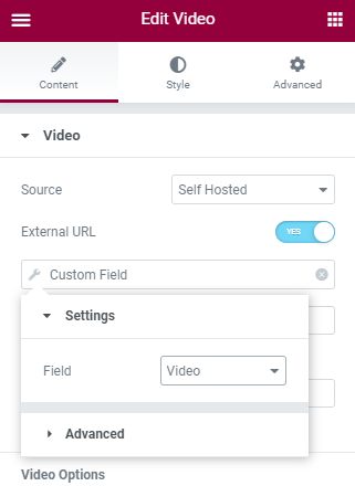 showing video via video widget