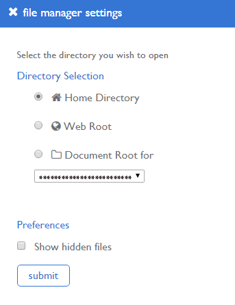 File manager settings