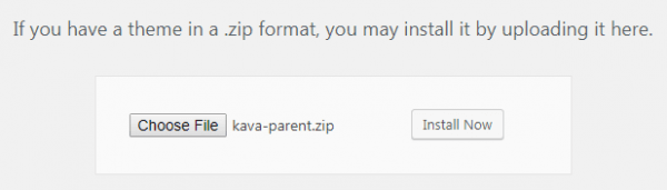Kava theme upload