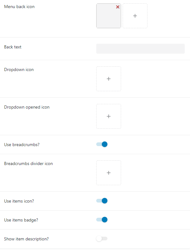 menu settings