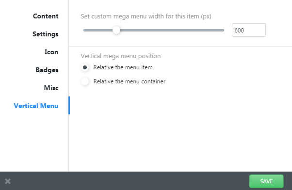 vertical menu block