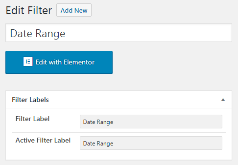 filter labels settings for the date range filter