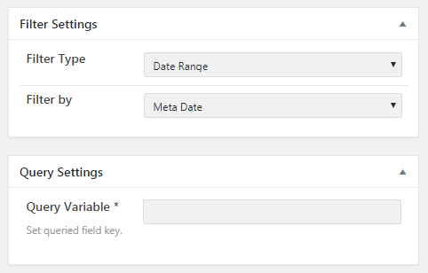 filter and query settings