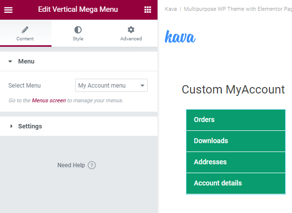 customizing navigation widget
