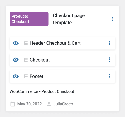 theme builder checkout page template