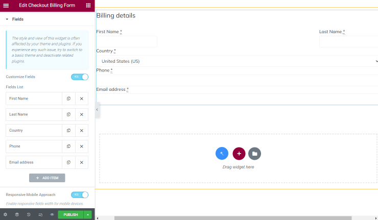 checkout billing form fields settings