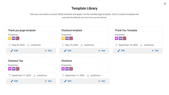 add a checkout template
