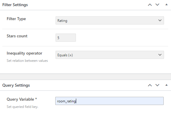 rating filter settings