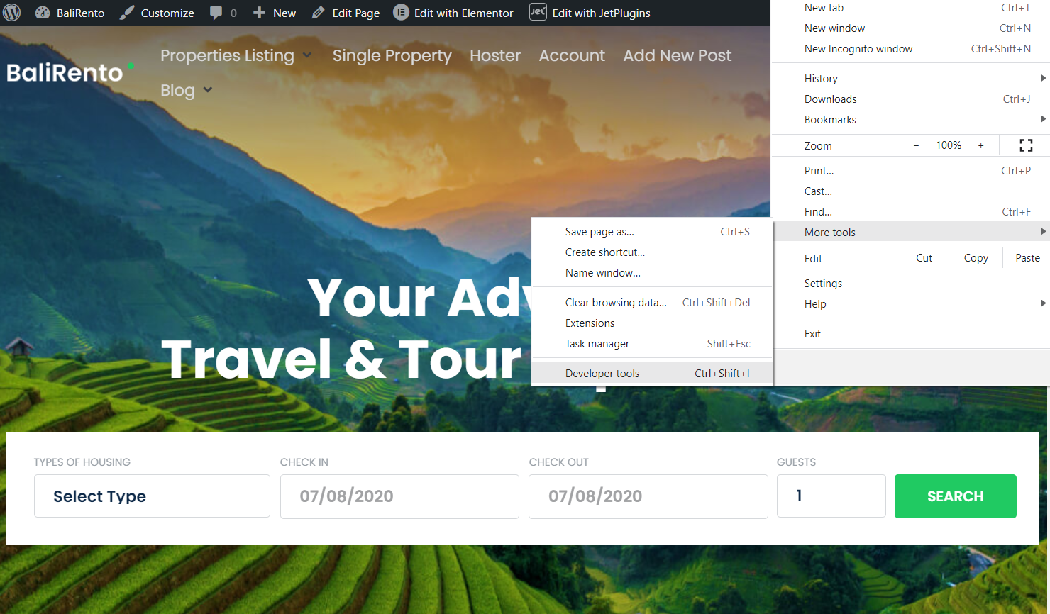 developer tools location