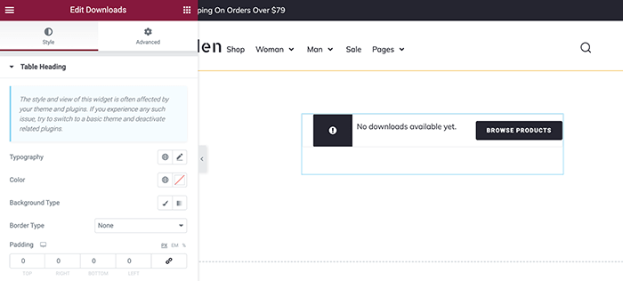 downloads widget