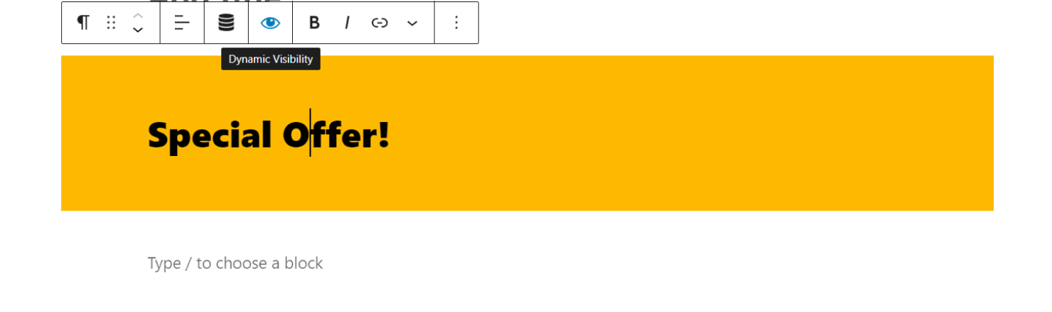 dynamic visibility settings in block editor