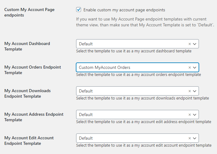 applying template to the endpoint