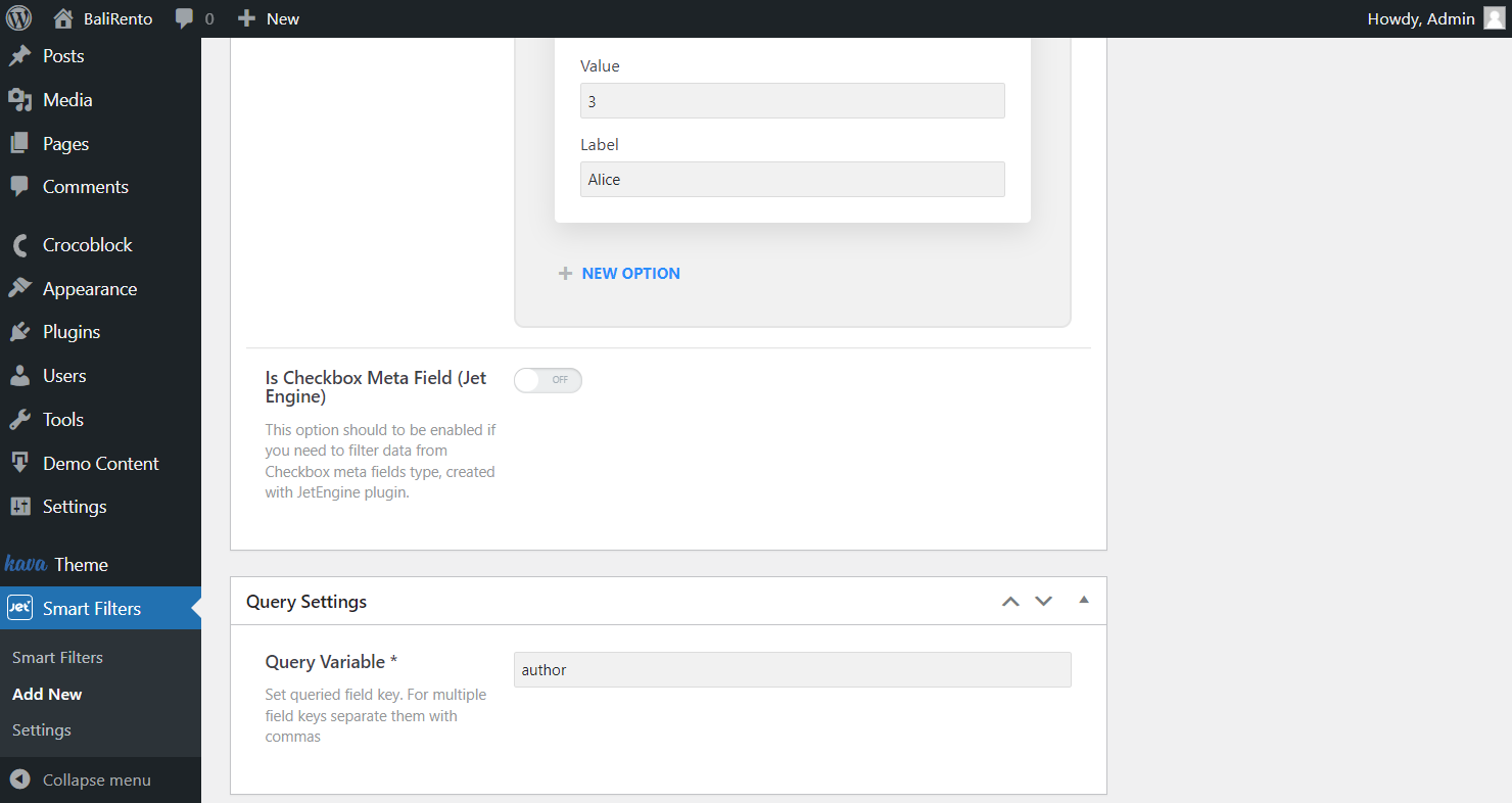 filter by author query variable field