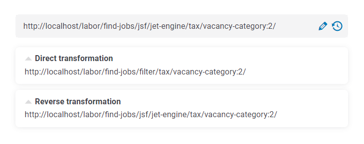 filtered URL in the preview line