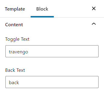 hamburger menu content settings