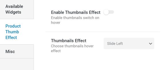 Thumbnail settings