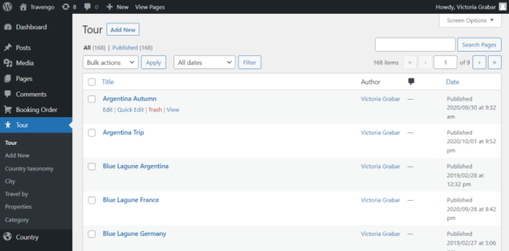 list of custom posts
