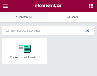 my account content widget