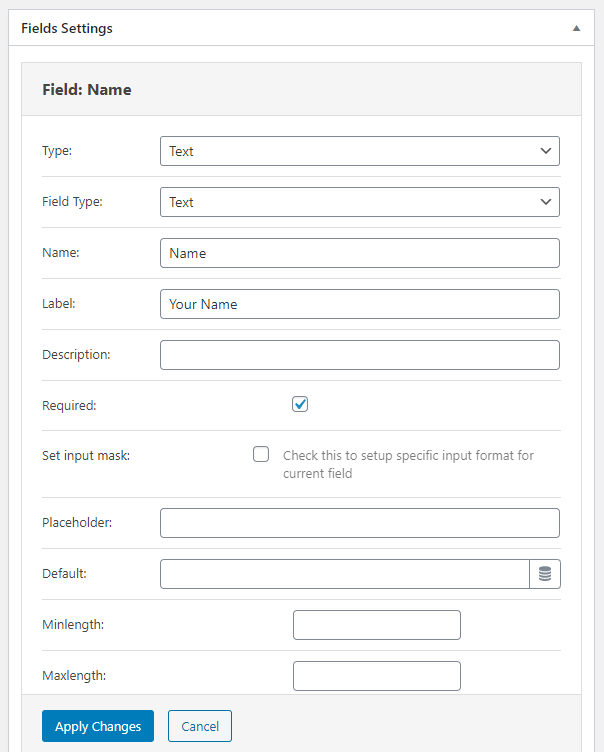 improperly set name field