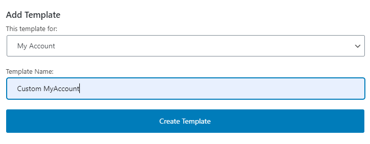 new my account template