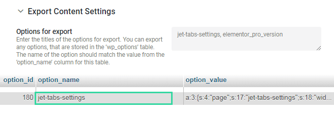 Crocoblock Wizard options for export