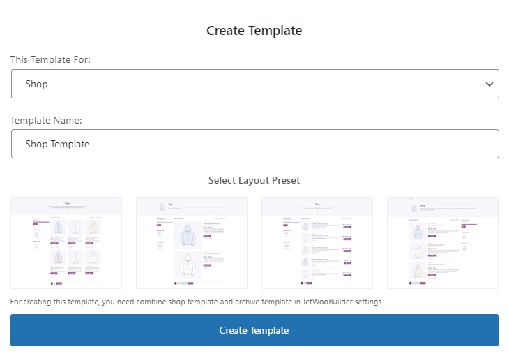 shop template creation