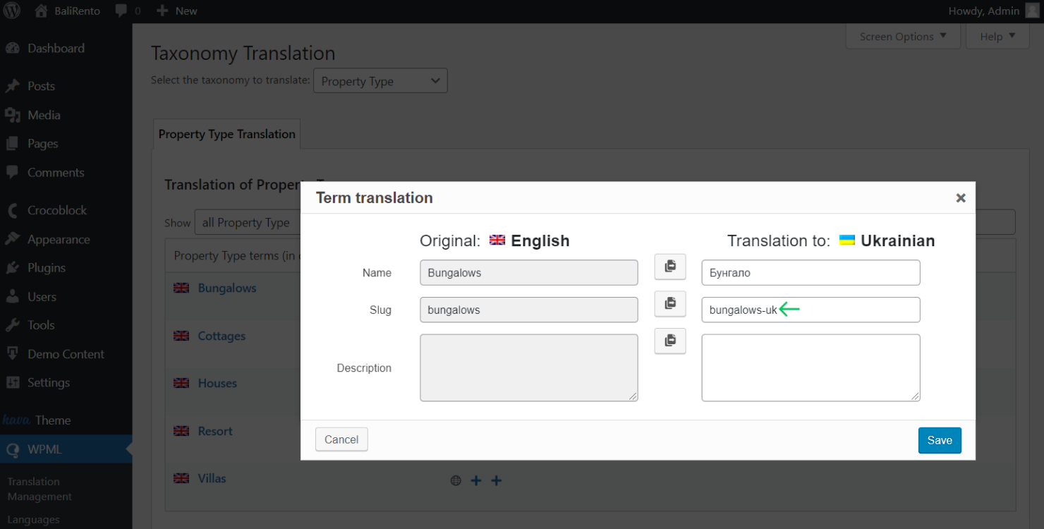 taxonomy term translation