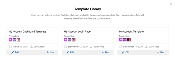 add my account template
