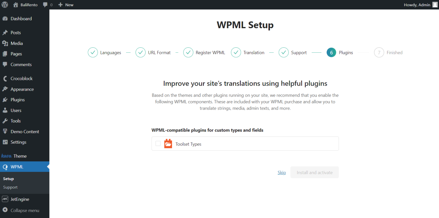 wpml setup plugins