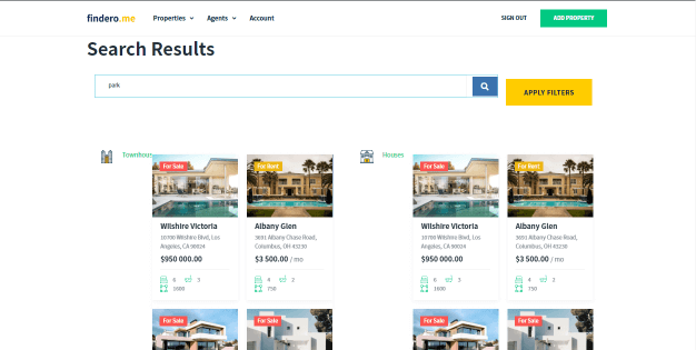 search results page
