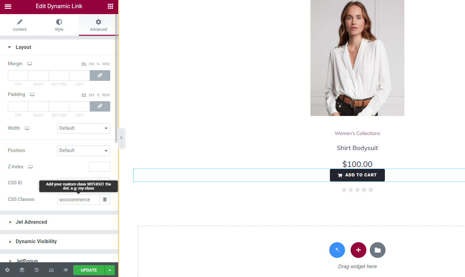dynamic link CSS classes