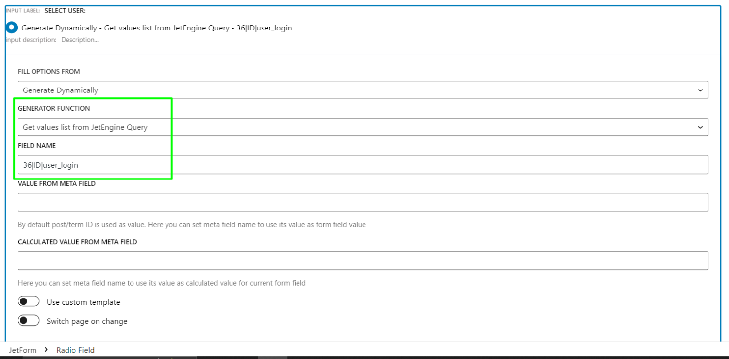 jetformbuilder get values from jetengine query