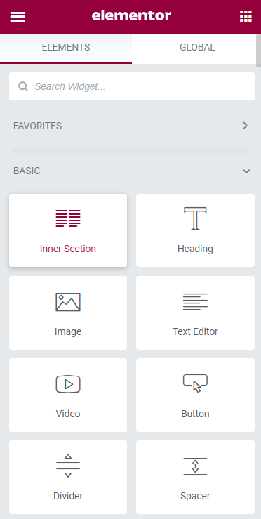 inner section widget