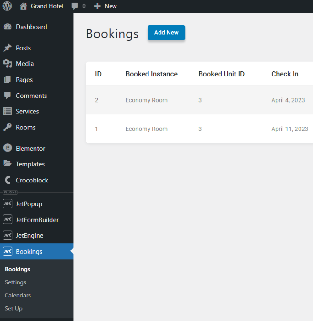jetbookings add new bookings