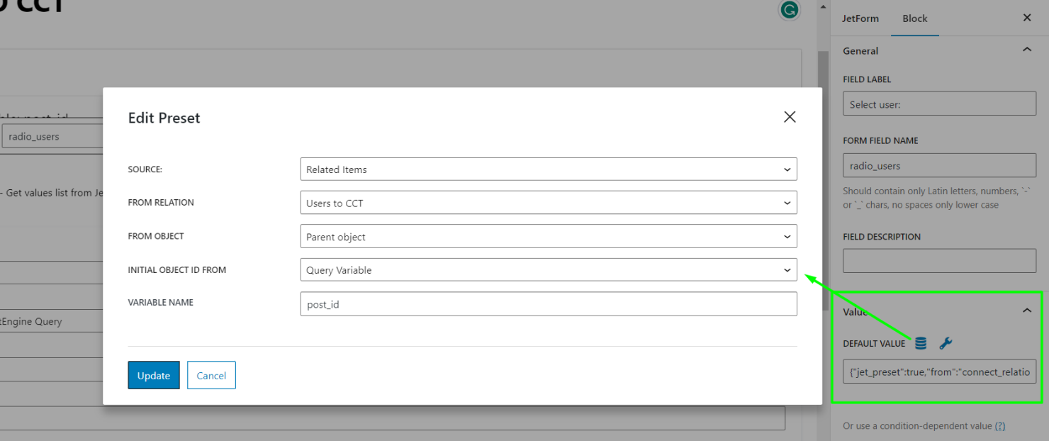 jetformbuilder preset default value