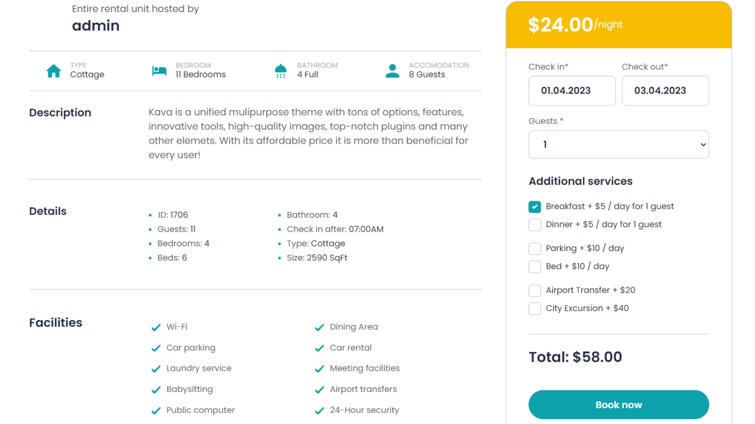 testing the booking form