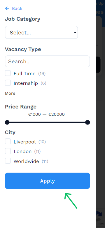 apply button to collapse pop-up