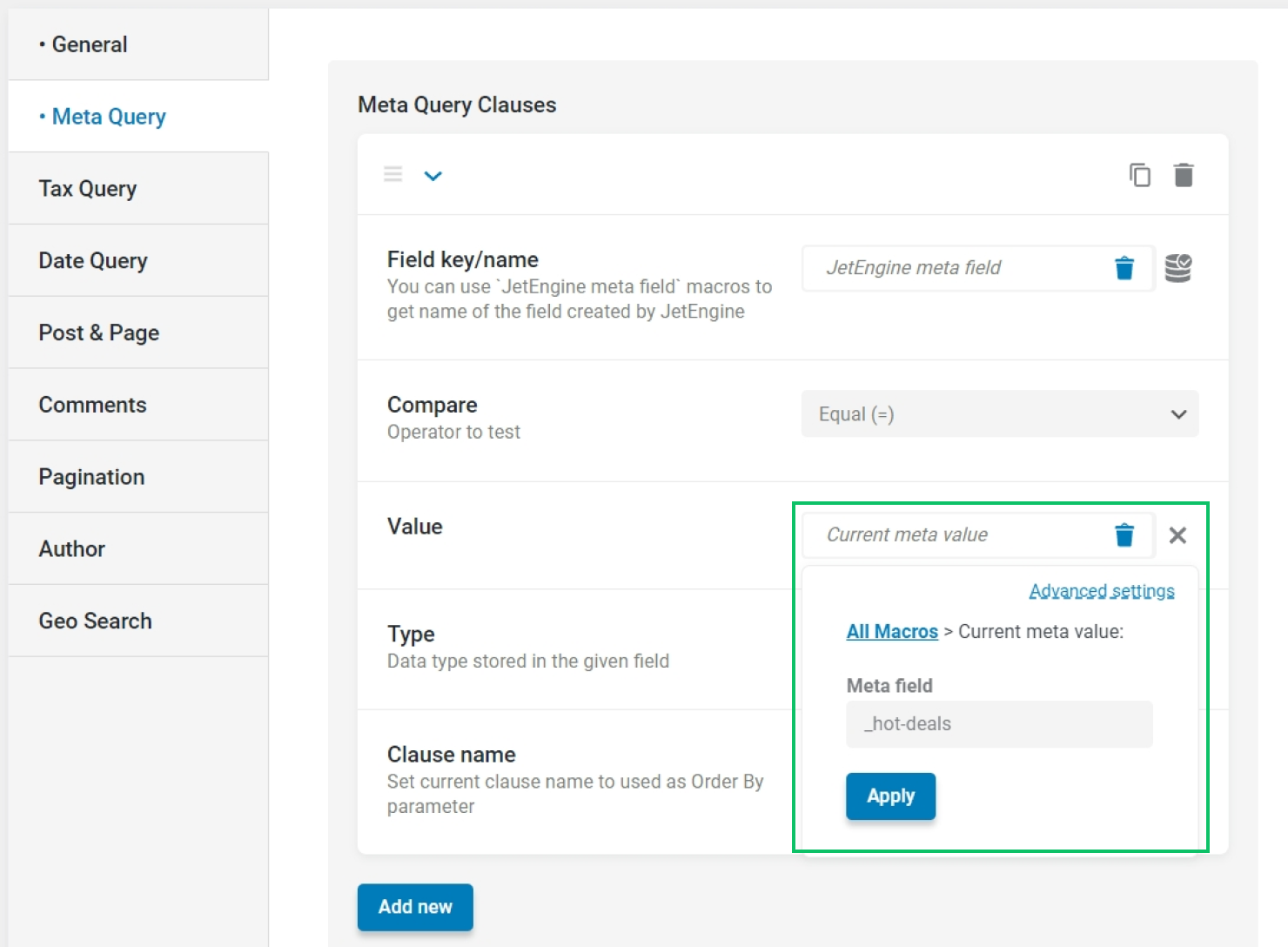 query by current meta value