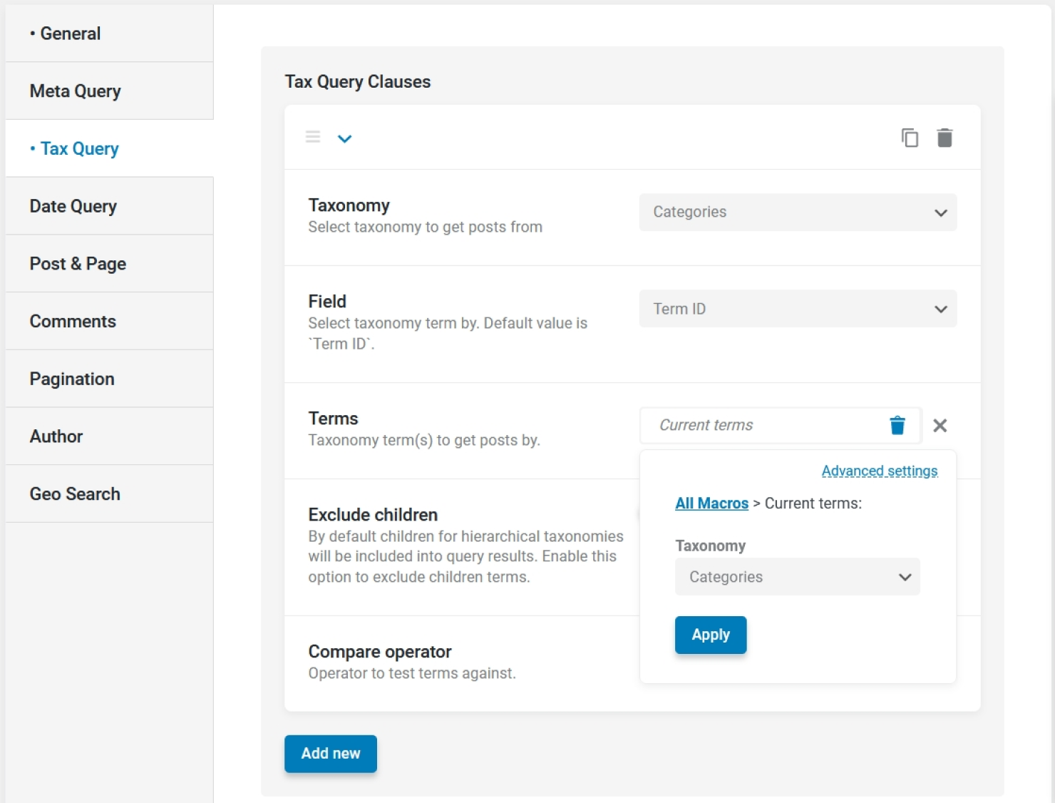 show posts with the same terms with the help of query builder